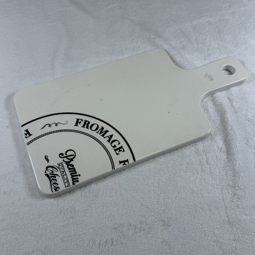 Ciroa Premium Cheese Porcelain Serving Board Platter Tray‎ Handle White
